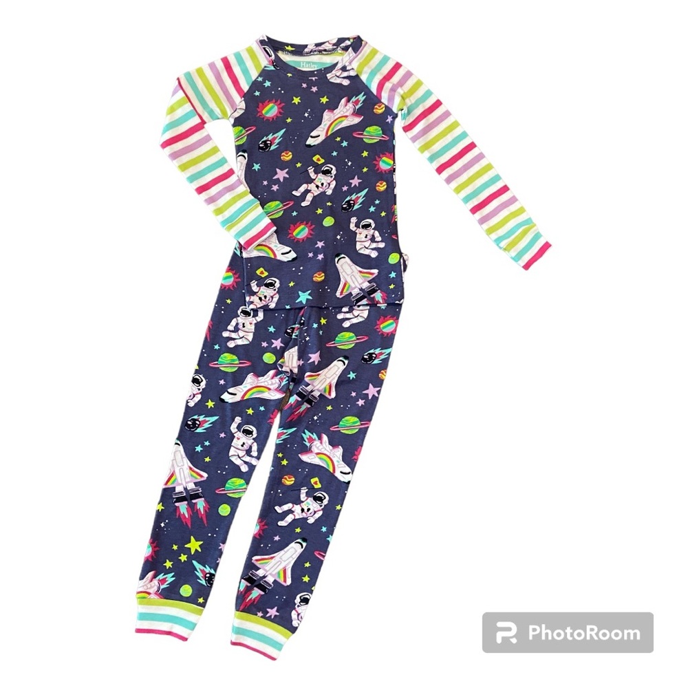 Hatley Cosmic Rainbows Organic cotton raglan PJs